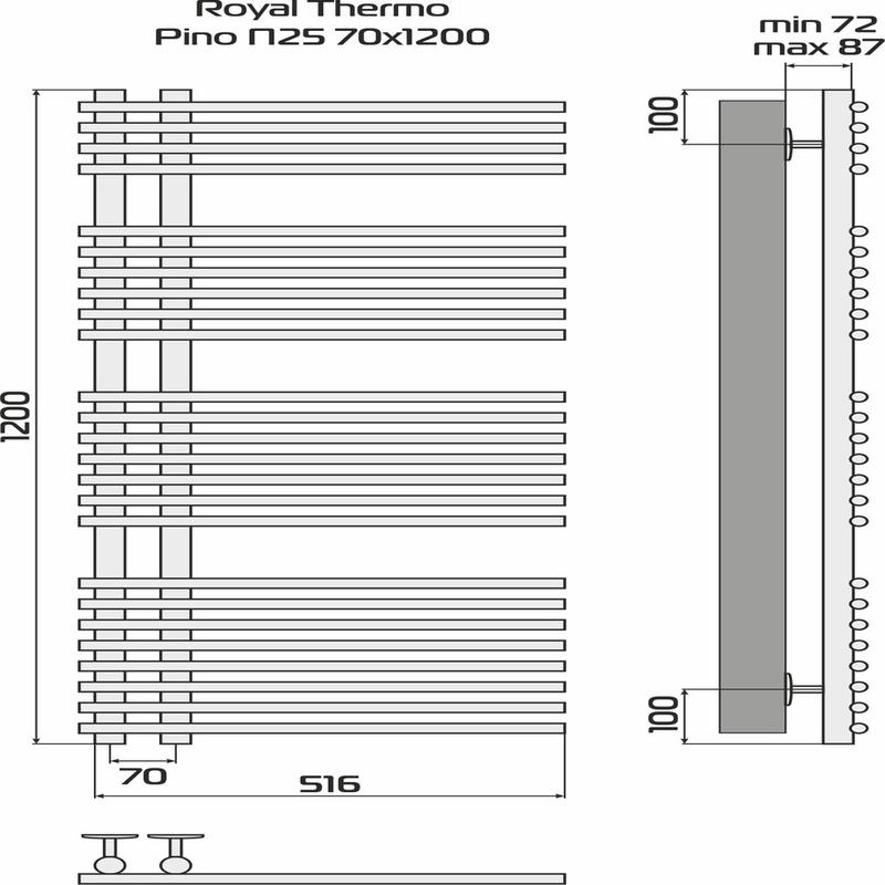 Полотенцесушитель Pino white П25 500х1200 Royal Thermo НС-1434030