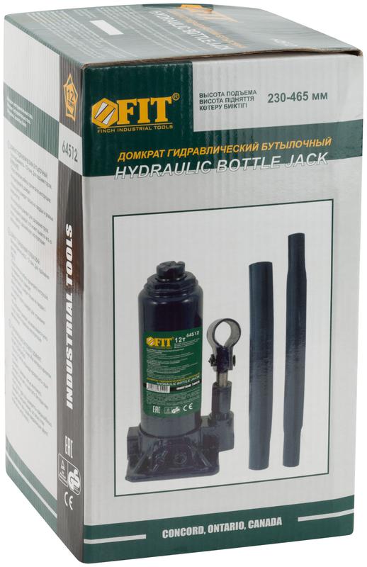 Домкрат гидравлический бутылочный 12т FIT 64512