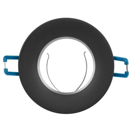 Светильник алюминиевый KL107 BK/SL MR16 GU5.3 встраив. черн. серебро Эра Б0061098