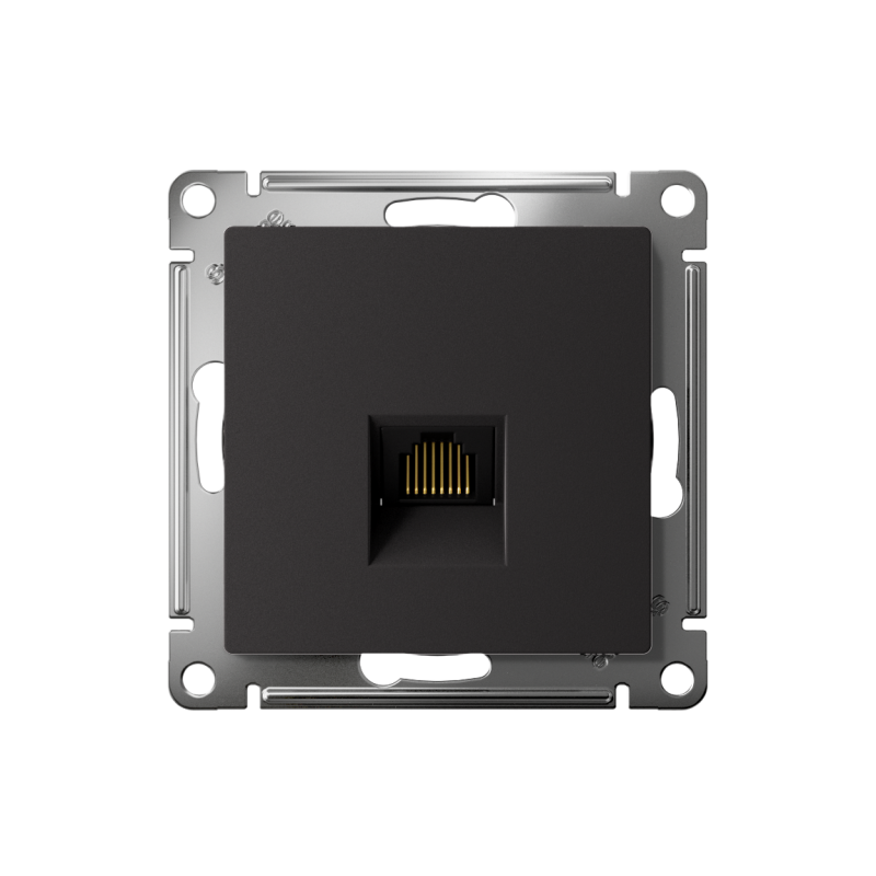 Розетка компьютерная 1-м AtlasDesign RJ45 кат.5E механизм карбон SE ATN001083