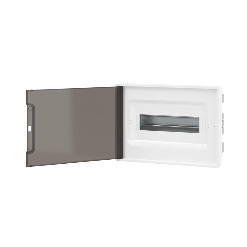 Щиток встраиваемый FRAME 12мод. для полых стен с тонированной дверцей с 2 шинами PEN на 6 и 8 отверст. бел. DKC F12B3WD