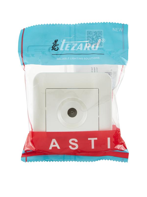 Розетка телевизионная проходная TV СП ASTI IP20 в сборе жемчуж./бел. перламутр. LEZARD 7081-3030-129