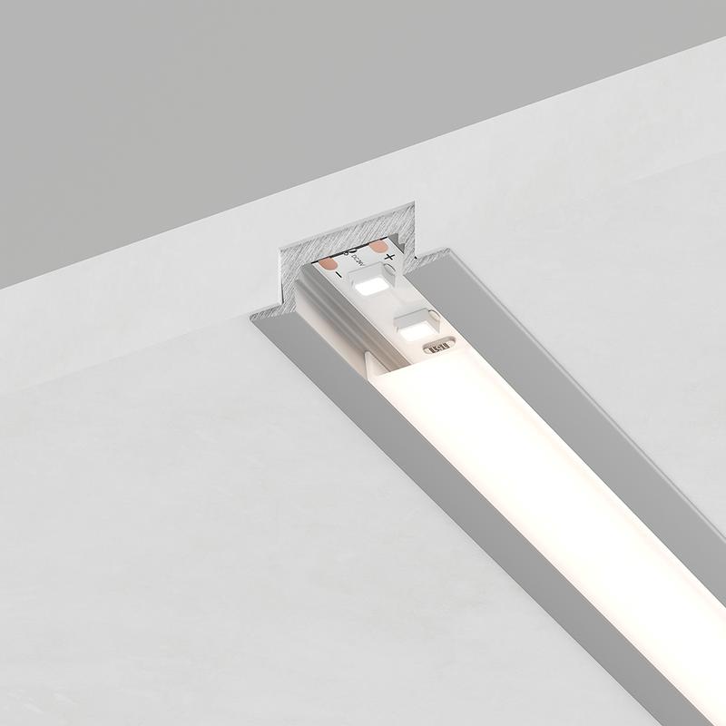 Профиль алюминиевый CAB251 22х6 встраиваемый серебр. 2м ( в комплекте 2 заглушки) FERON 10265