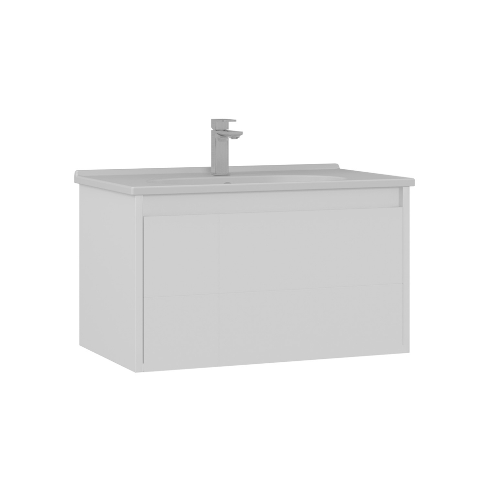 Тумба с раковиной ORKA Likya 80 подвесная, белый матовый