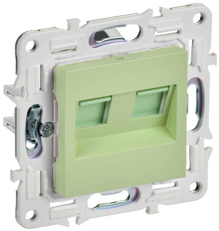 Розетка компьютерная двойн. RJ45 кат.6 SKANDY SK-K04G мятный IEK SK-K20-2-K06