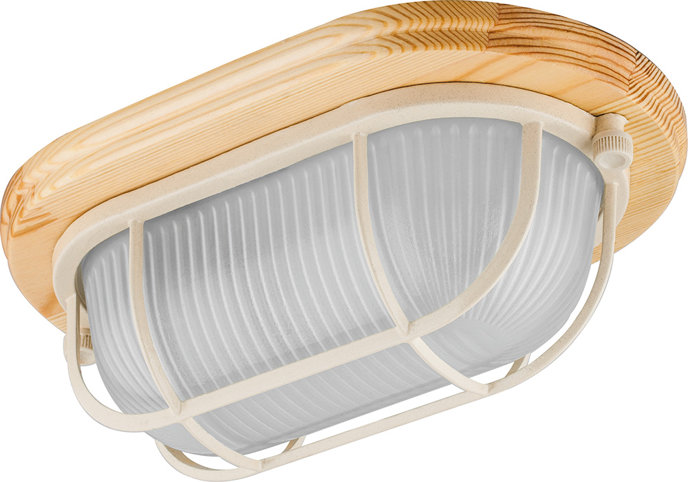 Светильник НБО-04-60-012 Е27 овал с решеткой дерево клен IP54