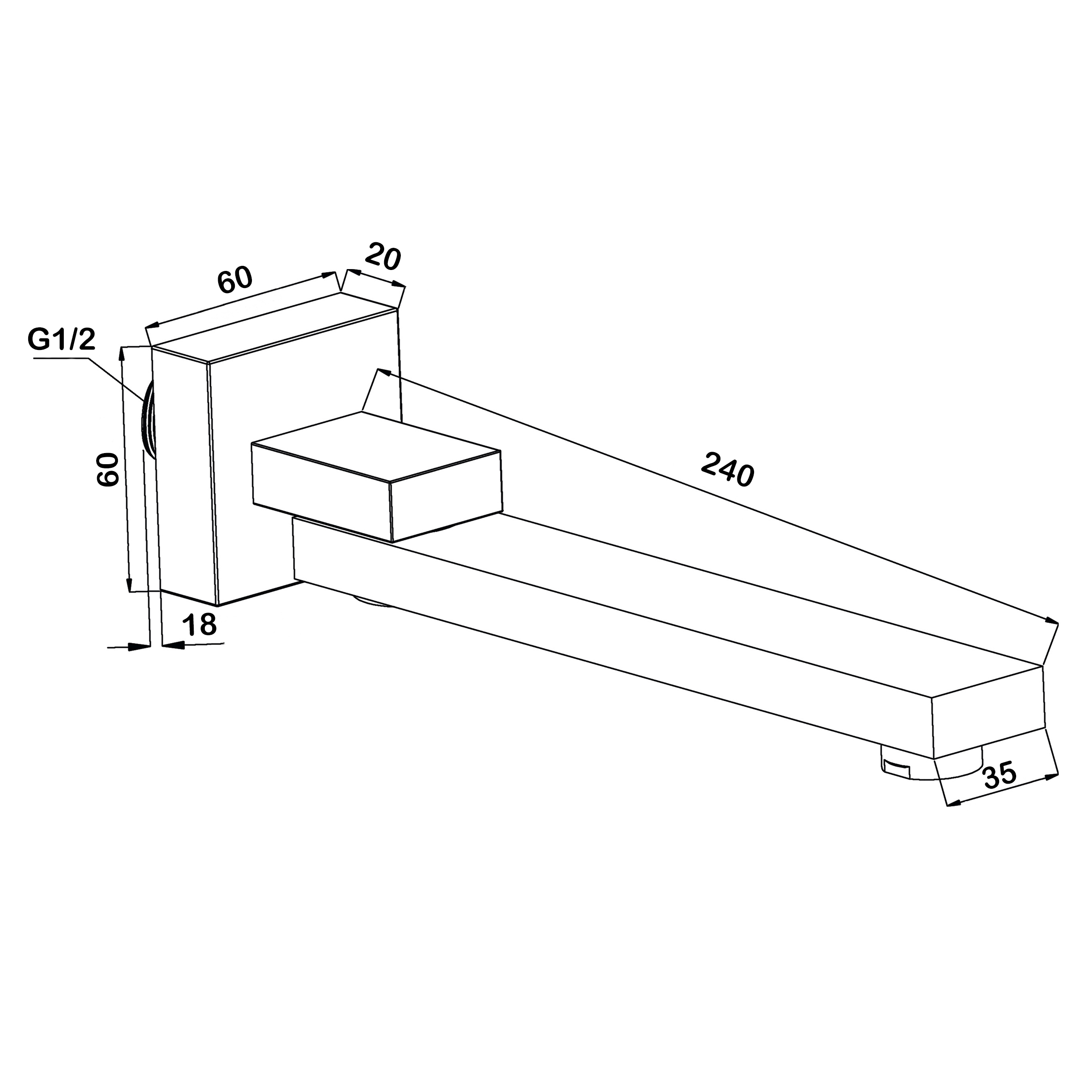 Излив поворотный встраиваемый Swedbe Platta 5512
