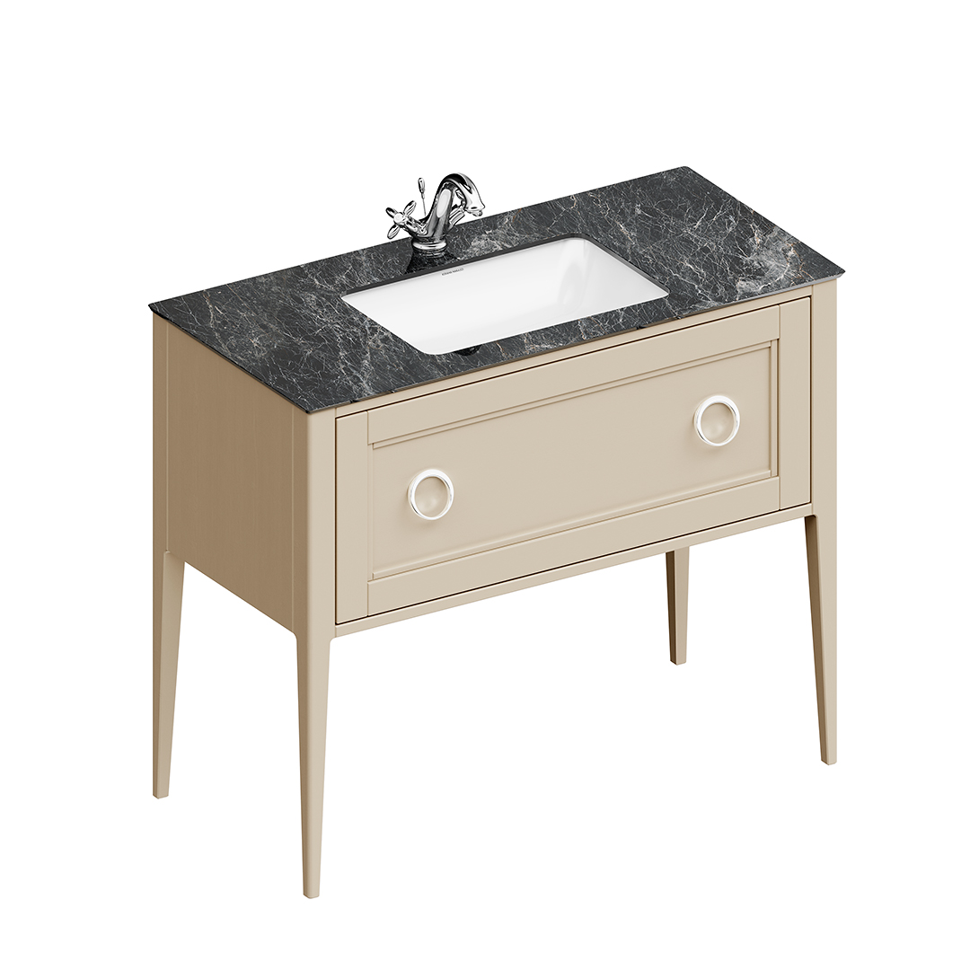 Тумба PLAZA Classic NEO напольная 1 ящик 100, капучино матовый