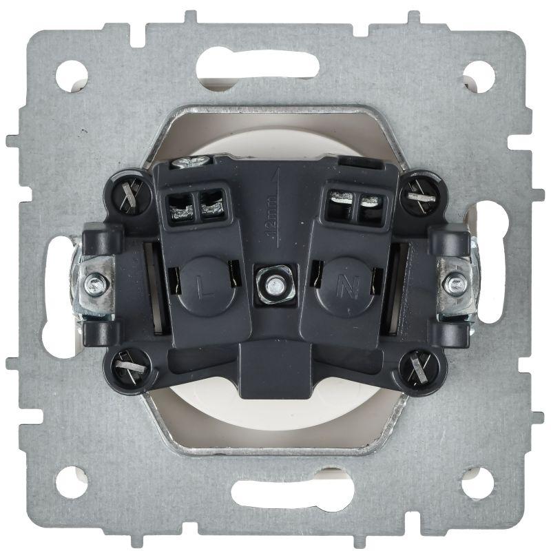 Розетка BRITE РСш10-2-БрАБ 10А без заземл. с защ. шторками механизм арктич. бел. IEK BR-R13-10-K91