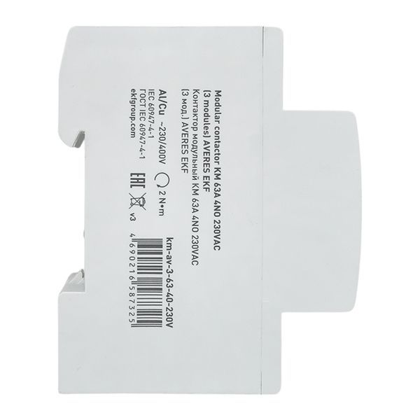 Контактор модульный КМ 63А 4NO 230В AC (3 мод.) AVERES EKF km-av-3-63-40-230V