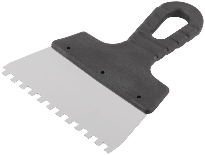 Шпатель фасадный зубчатый 150мм/зуб 6мм нерж. КУРС 06601