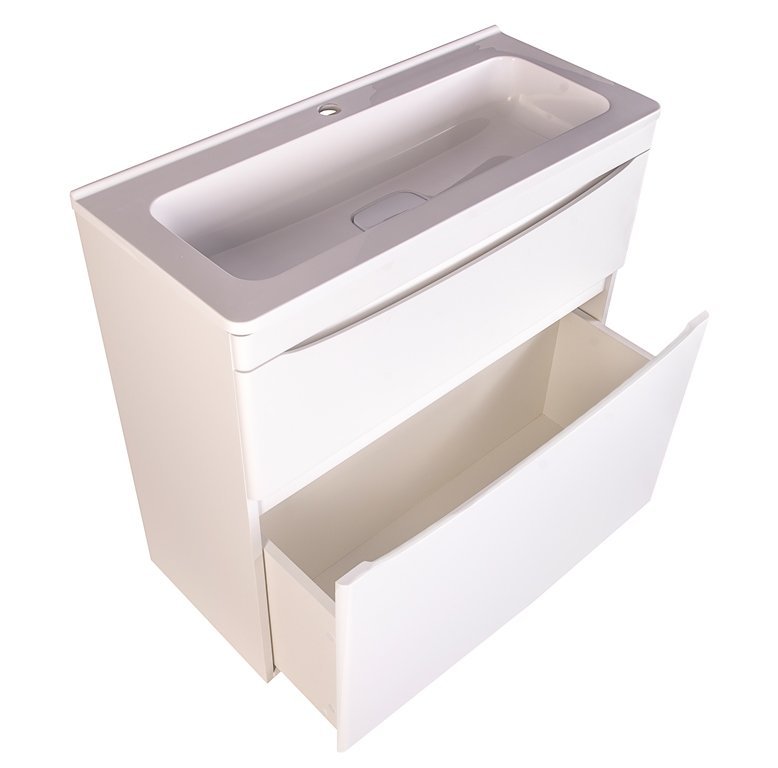 Тумба напольная "Бергамо мини 90" (2 ящ.) Люкс антискрейтч белый, PLUS