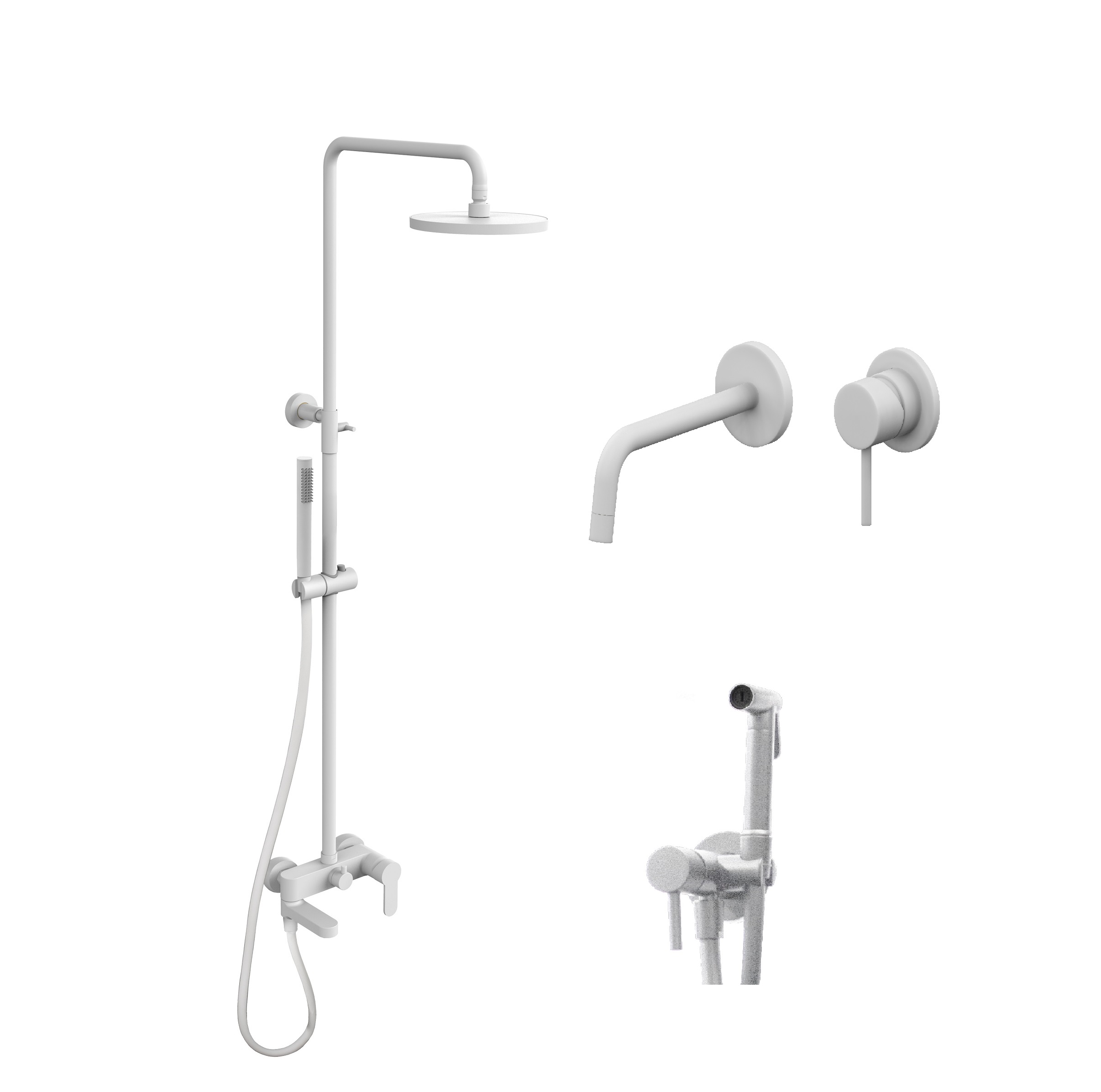 Комплект Paffoni Light KITZCOL632BO006 С ВНУТРЕННЕЙ ЧАСТЬЮ белый матовый