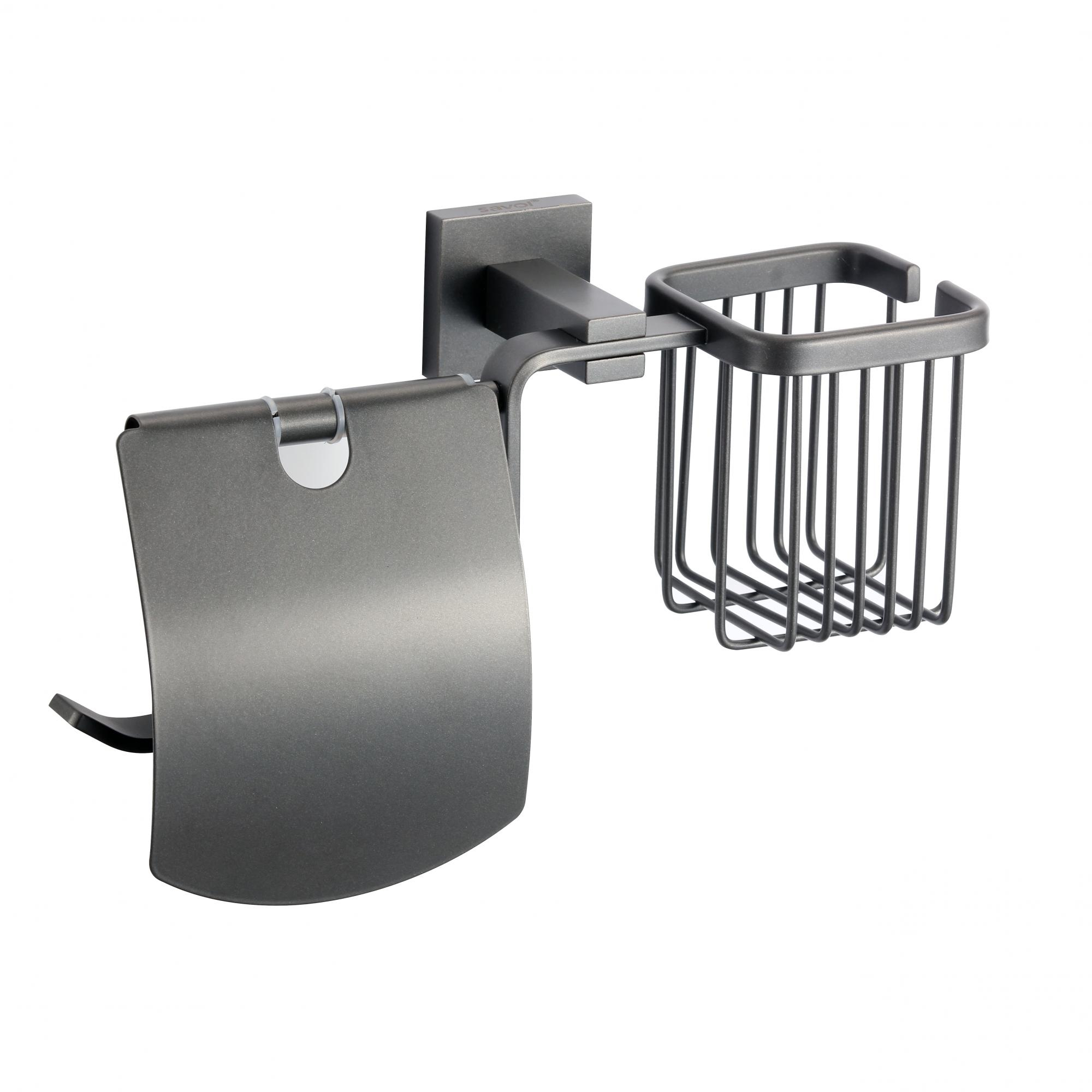Держатель для туалетной бумаги и освежителя Savol S-L06551Q, графит