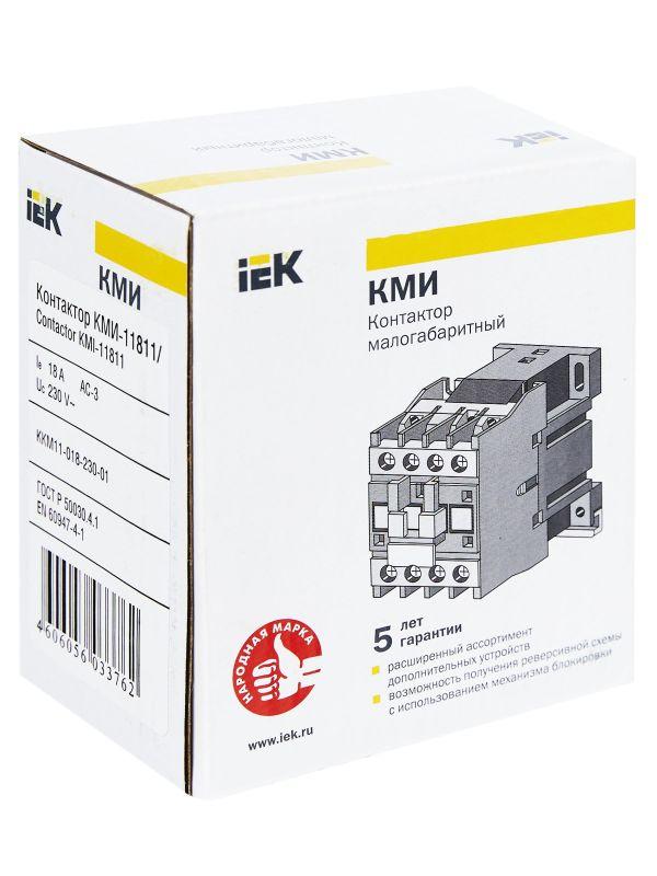 Контактор КМИ-11811 18А 230В/АС3 1НЗ KARAT IEK KKM11-018-230-01