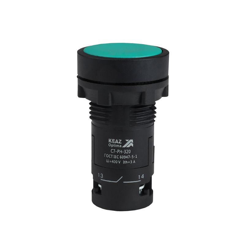 Кнопка с фиксацией OptiSignal Compact D22 С7-PH-320 зел. 2НО XB7NH33 КЭАЗ 362080