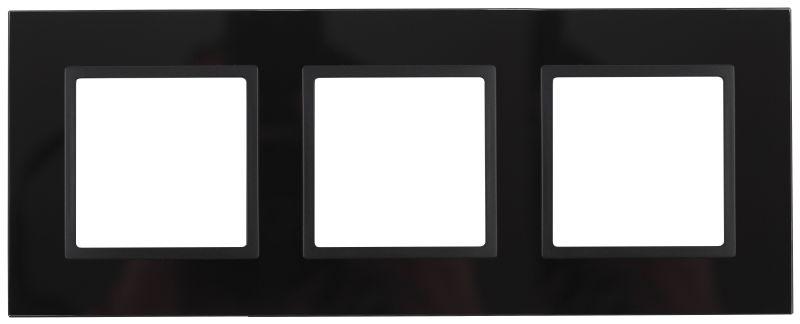 Рамка 3-м 14-5103-05 стекло Elegance черный+антрацит ЭРА Б0034510