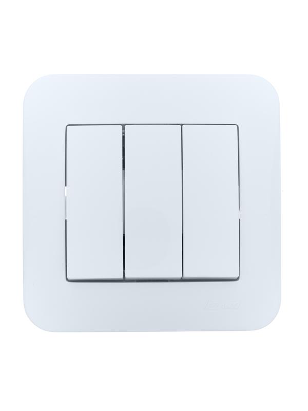 Выключатель 3-кл. 1п СП ASTI 10А IP20 в сборе бел. LEZARD 7081-0202-109