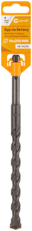 Бур по бетону Profi Plus двойн. спираль три пылеотводящие кромки 14х210мм Cutop 49-14210