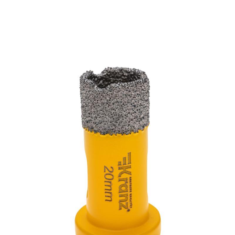 Коронка алмазная профессиональная по керамограниту и железобетону М14 вакуумное спекание 20мм для УШМ Kranz KR-92-1010