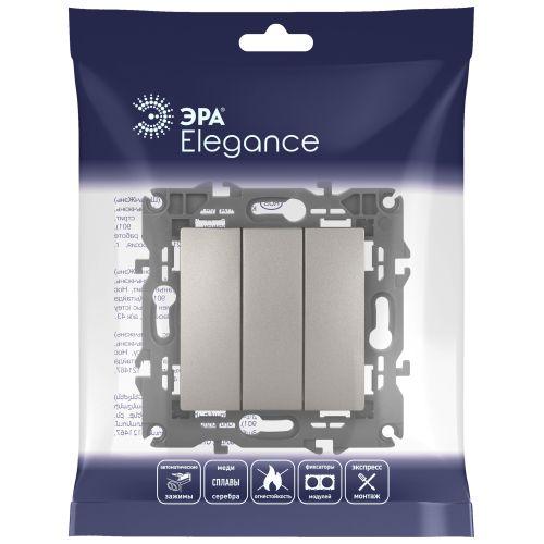 Выключатель 3-кл. Elegance 14-1107-16 250В 10АХ титан Эра Б0065799