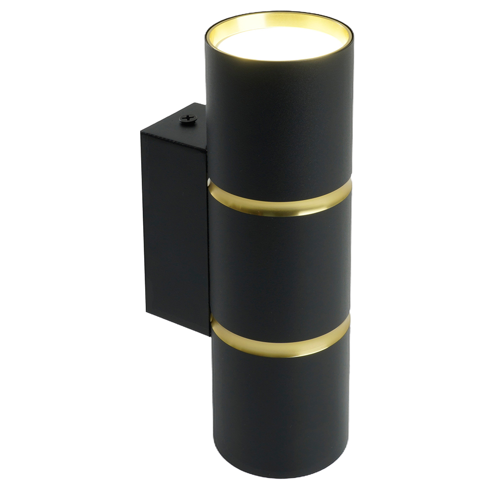 Светильник ДБО 2хGU10 вверх/вниз без ламп черный золото