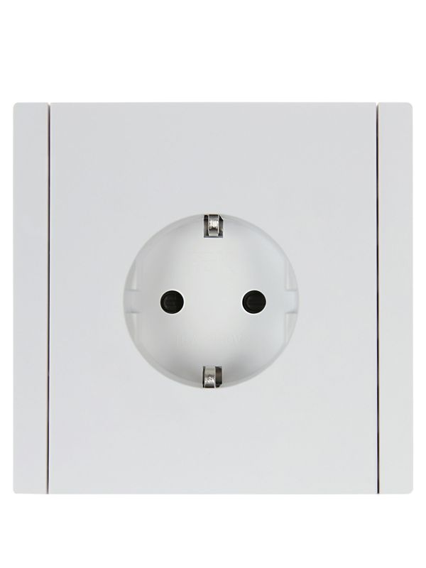 Розетка СП FORTE&PIANO FP213 16А с заземл. защ. шторки безвинт. крепл. бел. IEK FP-R14-16-1-K01
