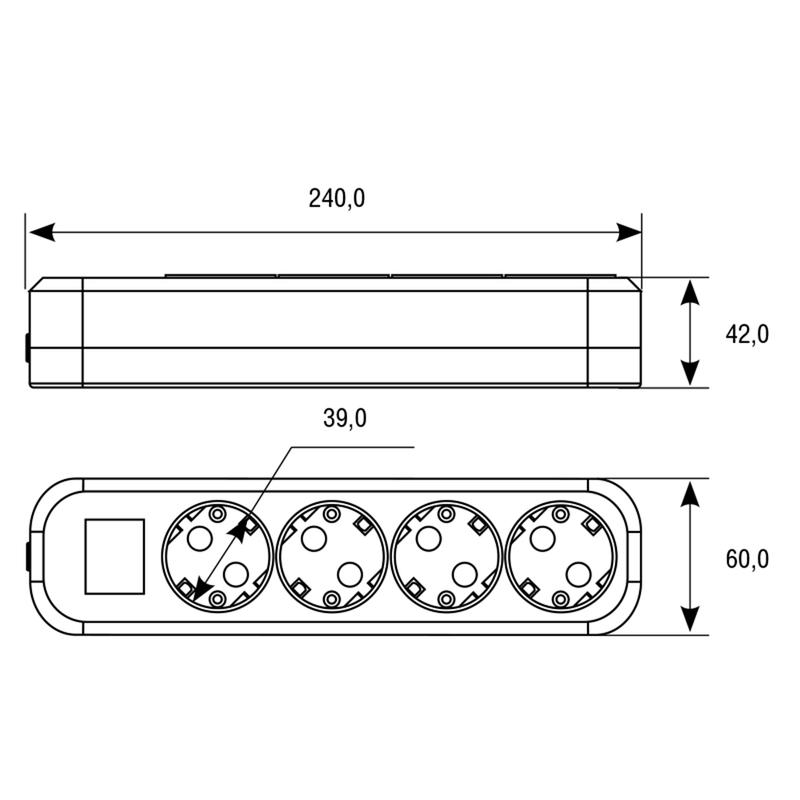 Удлинитель 4х7м с заземл. 10А IP20 S-304 ПВС 3х1 с выкл. UNIVersal 9631992