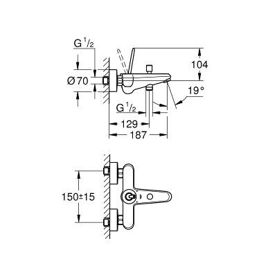 Смеситель Grohe Eurodisk Joystick 23431000 для ванны