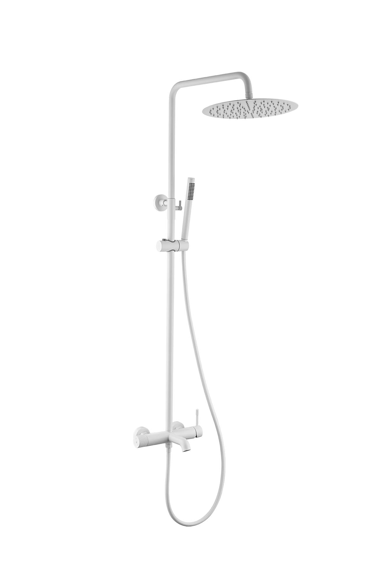 Стойка для душа со смесителем UNO Matt White