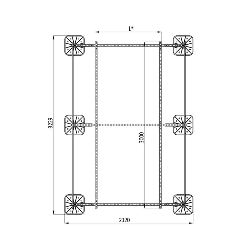 Конструкция опорная для установки оборудования TECHNORAPTOR FOOT 2000х3000 тип 1 HD КМ TR0251