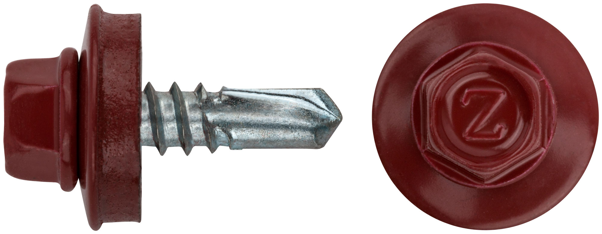 Шурупы кровельные со сверлом 5,5 х 19, красный RAL-3011 100шт. Пром