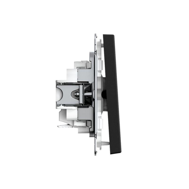 Выключатель кнопочный 1-кл. ArtGallery быстрозажим. клем. механизм карбон SE GAL001015S