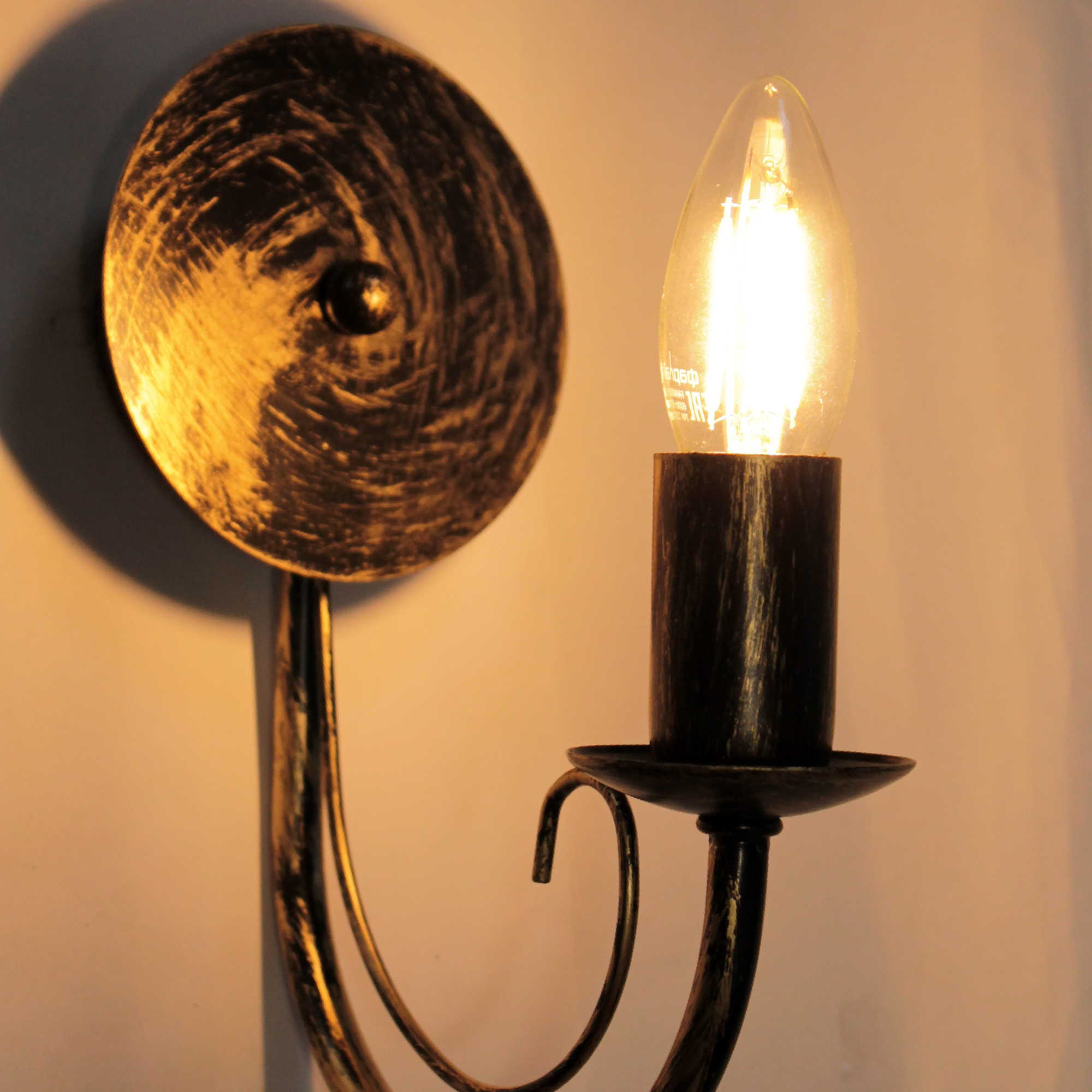 Светильник Рустика 512 черн. мат. зол. НББ 01-60-141 Е14 ИУ