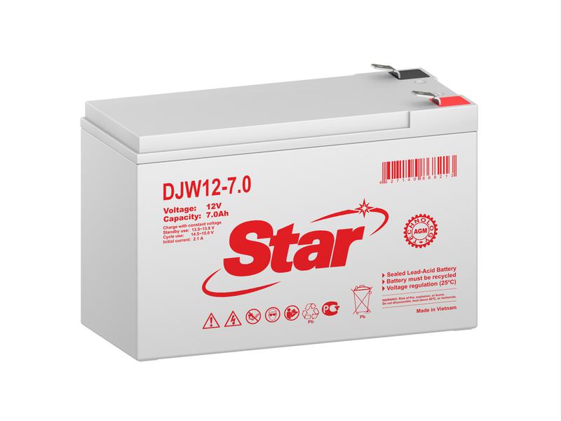 Аккумулятор 12В 7А.ч клемма F2 Star DJW12-7.0