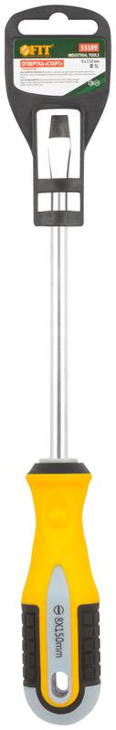 Отвертка "Старт" CrV сталь прорезиненная ручка 8х150мм SL FIT 55189