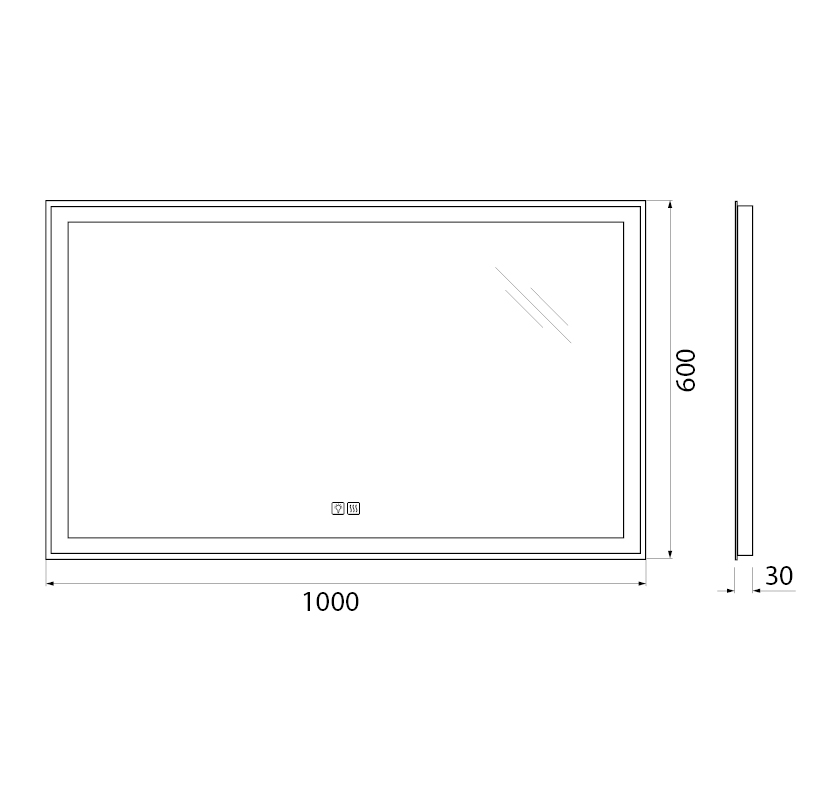 Зеркало BelBagno SPC-GRT-1000-600-LED-TCH-WARM