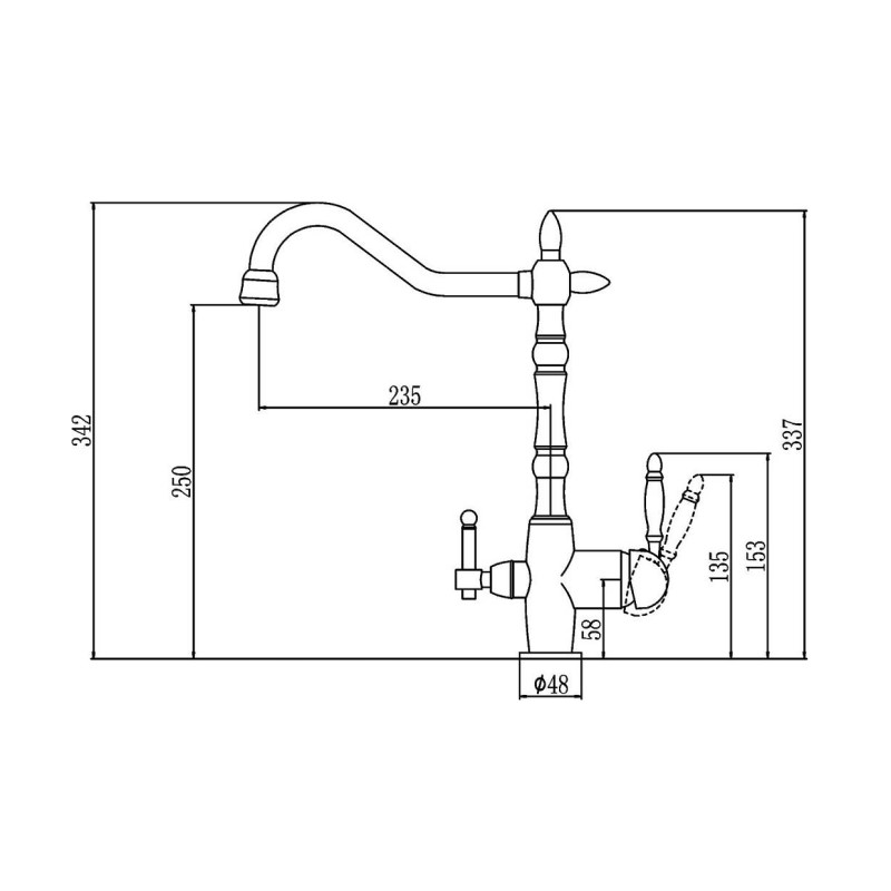 Смеситель для кухни с подключением к фильтру Savol S-L1803S, песочный
