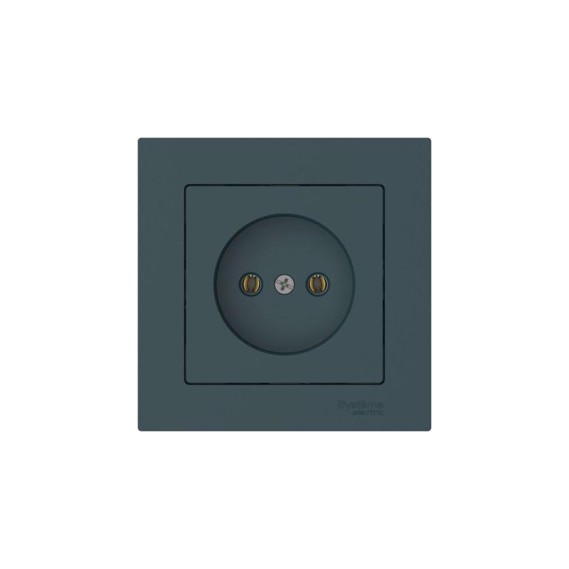 Розетка AtlasDesign 16А без заземл. быстрозажим. клем. в сборе изумруд SE ATN000840S