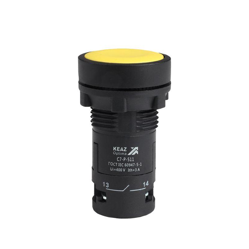 Кнопка OptiSignal Compact D22 С7-P-511 желт. 1НО+1НЗ XB7NA55 КЭАЗ 362046