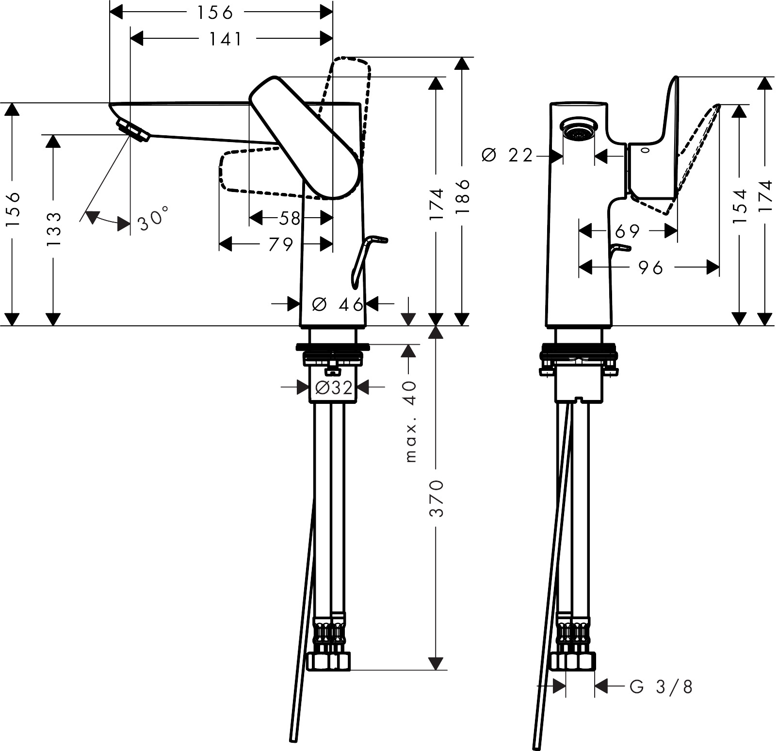 Смеситель Hansgrohe Talis E 71754000 для раковины