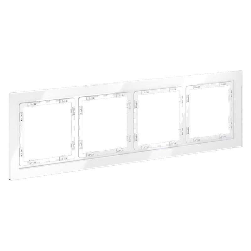 Рамка 4-м S70 стеклян. бел. Voltum VLS110401