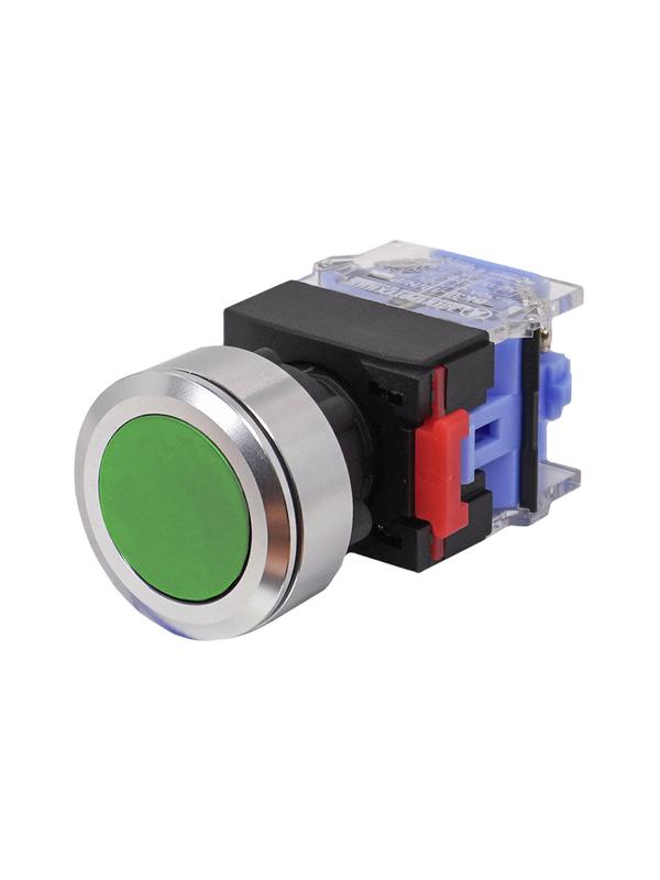 Выключатель кнопочный ВК30-10/G/P 1НО цилиндр d30мм IP65 зел. Электротехник ET859208
