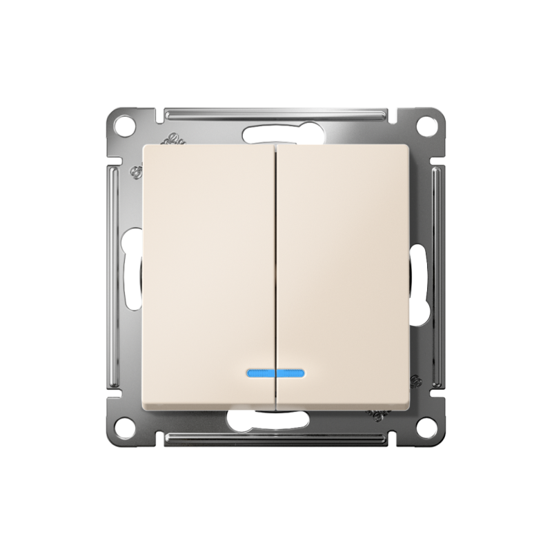 Выключатель 2-кл. СП AtlasDesign 10А IP20 (сх. 5а) 10AX с подсветкой механизм беж. SE ATN000253