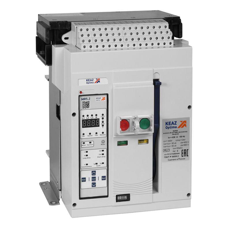 Выключатель автоматический OptiMat A 1600 S1 3P 50 F MR5.2 B C2200 M2 P04 S2 06 КЭАЗ 366254