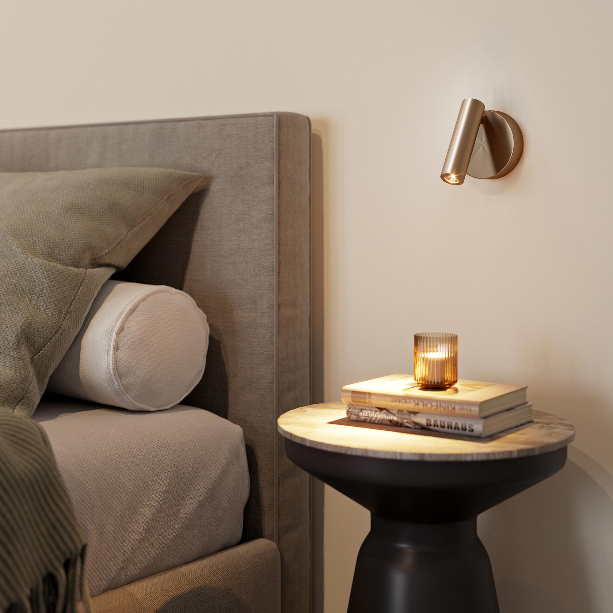 Светильник SP-BED-NB-R90-3W Warm3000 (BR, 20 deg, 230V) (IP20 металл, 3 года)