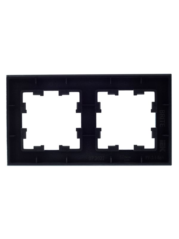 Рамка 2-м BRITE РУ-2-1-БрА металл алюм. IEK BR-M22-M-K47