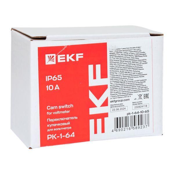 Переключатель кулачковый ПК-1-64 10А для вольтметра IP65 EKF pk-1-64-10-65