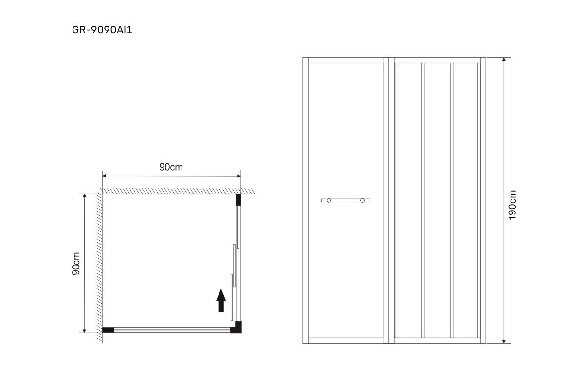 Душевое ограждение GR-9090 Alba1 (90*90*190)