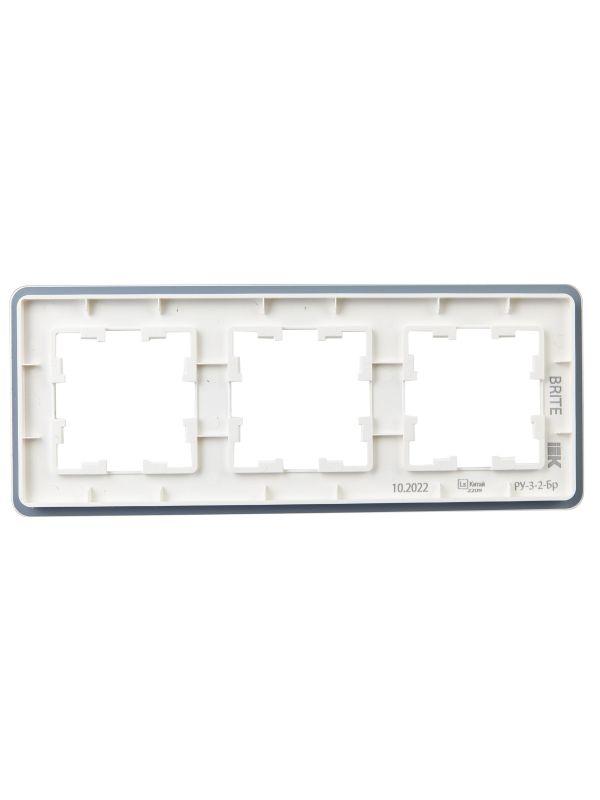 Рамка 3-м BRITE РУ-3-2-Бр стекло бел. RE IEK BR-M32-G-41-K01